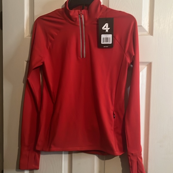 Four laps-Women Resolve Half Zip Crimson Sweatshirt, Red XS - Picture 4 of 7